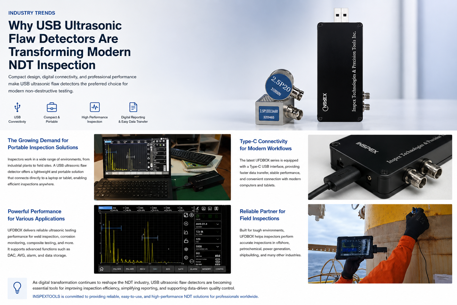 Why USB Ultrasonic Flaw Detectors Are Transforming Modern NDT Inspection